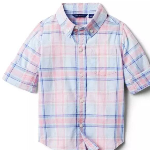 Janie and Jack 100048902 The Madras Plaid Shirt NWT size 6-12 months - Picture 3 of 8